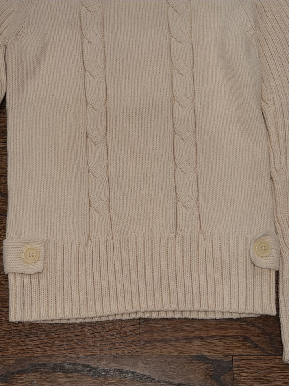 Tommy Hilfiger Cream Cable-Knit Turtleneck Sweater - Picture 3 of 9